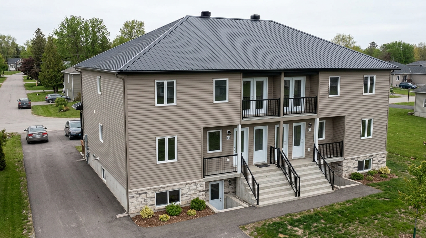 Angle rendering of upcoming sixplex rental property